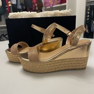 Brand new Rose gold platform sandals